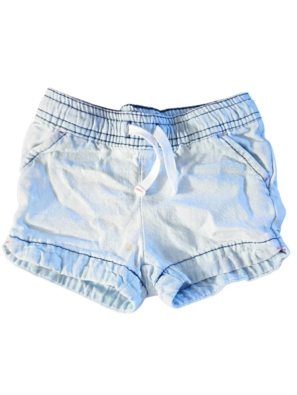 Cat & Jack Baby Girls' Light Wash Blue Shorts 12M